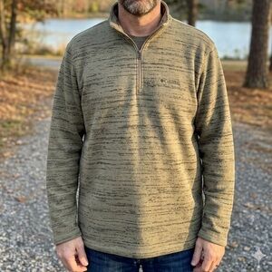 Columbia Olive Heather Quarter-Zip Pullover